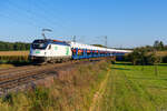 193 717 StB mit einem Milsped Autotransportzug bei Batzhausen Richtung Nürnberg, 10.10.2021