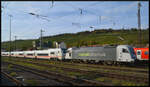 Anfang Oktober fanden auf der Schnellfahrstrecke Hannover – W�rzburg Testfahrten mit einem TALGO ICE-L und der neuen DB-Baureihe 105 statt.