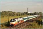 183 001 mit ALX Nach Regensburg von Mnchen am 23.09.2010 kurz hinter Obertraubling.