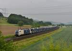 183 704 mit einem Autozug am 02.06.2012 unterwegs bei Harrbach.