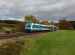 Die 183 002 mit einem Alex nach Mnchen am 02.11.2012 unterwegs bei Artlkofen.