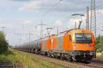 RTS 1216 902 und 1216 903 zogen am 4.8.12 einen Kesselzug durch Ratingen-Lintorf.