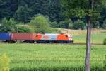 1216 901-9 der RTS am 28.07.2013 im Bereich Harrbach mit Fahrtrichtung Wrzburg