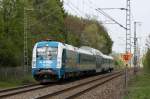 183 004 mit ALX 84113 Hof - München im Norden von München, 12.04.2014