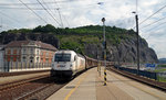 183 714 der AWT schleppte am 14.06.16 einen Schiebewandwagenzug durch Usti nad Labem Richtung Prag.