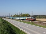 Die 183 001 mit einem ALEX nach Hof am 06.05.2016 unterwegs bei Neufahrn Niederbayern.