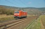 185 080-9 ist solo auf dem Weg nach Fulda ,gesehen am 14.03.2017 bei Reilos.