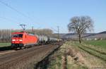 185 288-8 DB mit Kesselwagen bei Retzbach-Zellingen am 28.03.2017