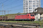 DB Lok 185 112-0 durchfährt den Bahnhof Pratteln. Die Aufnahme stammt vom 24.04.2017.