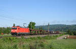 185 232 mit einem EZ Richtung Ulm.(Uhingen 20.5.2017).