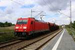 185 314-2 DB als Gz durchfährt den Hp Zscherben auf der Bahnstrecke Halle–Hann. Münden (KBS 590) Richtung Halle (Saale). [4.8.2017 - 11:16 Uhr]