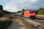 185 258-1 mit einem gemischten Güterzug bei Dettenhofen Richtung Regensburg, 02.11.2016
