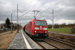 185 074-2 DB als Gz durchfährt den Hp Zscherben auf der Bahnstrecke Halle–Hann. Münden (KBS 590) Richtung Sangerhausen. [28.1.2018 | 15:49 Uhr]