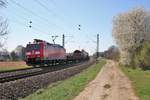 DB Cargo 185 038-7 mit gemischten Güterzug am 07.04.18 bei Niederwalluf (rechte Rheinstrecke) 
