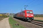 DB Cargo 185 219-3 mit Güterzug am 07.04.18 bei Niederwalluf (rechte Rheinstrecke)