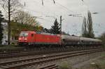 185 275-5 mit dem Braunkohlenzug aus Niederaußem bei der Durchfahrt in Rheydt Hbf.