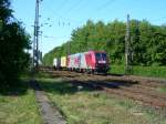 185 534 der OHE am 23.5.2007 mit Containerzug in Eystrup Richtung hannover