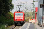 185 240-9 DB  kommt mit einem Güterzug aus  Ludwigshafen-BASF(D) nach  Antwerpen-BSAF (B) und kommt aus Richtung und kommt aus Köln-Süd,Köln-West,Köln-Ehrenfeld,Kerpen,Horrem,Buir,Merzenich,Düren,Langerwehe,Eschweiler-Hbf und fährt durch Stolberg-Rheinland-Hbf in  Richtung Aachhen-Eilendorf,Aachen-Rothe-Erde,Aachen-Hbf,Aachen-Schanz,Aachen-West. 
Aufgenommen vom Bahnsteig 1 in Stolberg-Hbf.
Bei Sommerwetter am Nachmittag vom 17.7.2018.