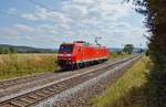 185 001-5 ist am 16.08.2018 Solo bei Pölling unterwegs.