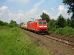 185 071 mit Car Rail Logistics Zug am 9.6.2007 in Limmer Richtung H/Linden