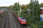 DB Cargo 185 339 mit EK 54719  Düssseldorf-Derendorf - Köln-Kalk Nord // Düsseldorf; Höhe S-Bahn-Station Düsseldorf Zoo // 10.