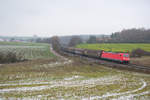 185 276 mit einem H-Wagenzug bei Edlhausen Richtung Regensburg, 22.11.2018