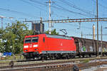 DB Lok 185 103-9 durchfährt den Bahnhof Pratteln. Die Aufnahme stammt vom 12.09.2019.