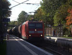 185 167-4 DB kommt mit einem Kesselzug aus Antwerpen-BASF(B) nach Ludwigshafen-BASF(D) und kommt aus Richtung Aachen-West,Aachen-Schanz,Aachen-Hbf,Aachen-Rothe-Erde und fährt durch Aachen-Eilendorf in Richtung Stolberg-Hbf(Rheinland)Eschweiler-Hbf,Langerwehe,Düren,Merzenich,Buir,Horrem,Kerpen-Köln-Ehrenfeld,Köln-West,Köln-Süd. Aufgenommen vom Bahnsteig 2 in Aachen-Eilendorf. 
Bei Sommerwetter am Nachmittag vom 13.10.2019.