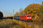 185 269 rollte mit einem PKP-Kohlenzug am 10.11.19 durch Muldenstein Richtung Bitterfeld.