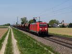 Die 185 299 mit einem Sotterzug am 08.05.2020 unterwegs bei Amselfing.