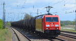 DB Cargo AG [D] mit  185 363-9  [NVR-Nummer: 91 80 6185 363-9 D-DB] und Kesselwagenzug am 05.05.20 Bf. Saarmund.