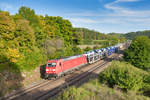 185 347 mit einem gemischten Güterzug Dietfurt b. Treuchtlingen, 20.09.2019