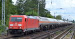 DB Cargo AG [D] mit  185 338-1  [NVR-Nummer: 91 80 6185 338-1 D-DB] und Ganzzug Druckgaskesselwagen Richtung Frankfurt/Oder am 01.09.20 Berlin Hirschgarte