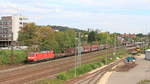 185 155 mit gemischtem Güterzug am 03.09.2020 in Oberesslingen.