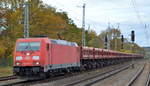 DB Cargo AG [D] mit  185 263-1  [NVR-Nummer: 91 80 6185 263-1 D-DB] mit einem Ganzzug Schüttgutkippwagen am 02.11.20 Bf. Saarmund.