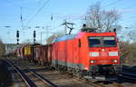 DB Cargo AG [D] mit  185 180-7  [NVR-Nummer: 91 80 6185 180-7 D-DB] und gemischtem Güterzug am 21.01.20 Durchfahrt Bf. Saarmund.
