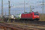 DB Lok 185 062-7 durchfährt den badischen Bahnhof. Die Aufnahme stammt vom 08.12.2020.