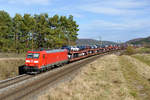 185 040 mit GA 46672 (Craiova - Bochum) bei Darshofen Richtung Nürnberg, 22.02.2020