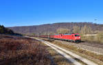 185 262 + 185 xxx mit einem Kohlezug am 28.02.2021 bei Obereichstätt.