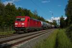 DB Cargo Bombardier Traxx 185 315-9 mit Kesselwagen in Hanau Rauschwald am 29.05.21