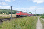 185 276-3 ist mit einen gemischten Güterzug bei Kerzell am 21.07.2021 unterwegs.