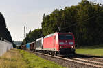 185 178+xxx mit Schüttgüterzug am 25.09.2021 an der ehemaligen Blockstelle Gurgelhau zwischen Westerstetten und Beimerstetten. 