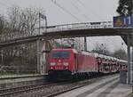 Mittagsaudi von der 185 385-2 gezogen am 18.3.2022 durch Neckargerach gen Heidelberg.