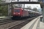 Der heutige AUDI-Zug wurde von der 185 266 durch Neckargerach gen Heidelberg gezogen.