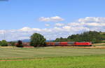 185 097-3 mit dem EZ 45021 (Mannheim Rbf - Chiasso) bei Hugsweier 10.6.22