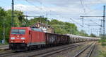 DB Cargo AG [D] mit  185 344-9  [NVR-Nummer: 91 80 6185 344-9 D-DB] und gemischtem Güterzug am 27.07.22 Durchfahrt Bahnhof Niederndodeleben.