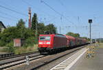 DB 185 116-1 mit einem gemischten Güterzug Richtung Süden, am 18.08.2023 in Eichenberg.