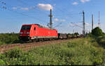 EZ mit 185 272-2 unterwegs an der Leipziger Chaussee (B 6) Richtung Zugbildungsanlage (ZBA) Halle (Saale).