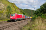 185 062 DB Cargo mit einem KLV-Zug bei Elm Richtung Fulda, 22.09.2021