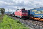 185 135-1 mit einem gemischten Güterzug am 16.09.2025 bei Retzbach-Z.